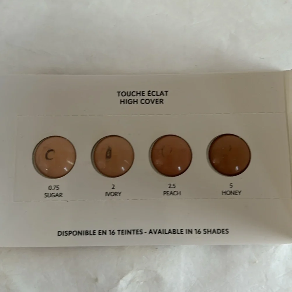 YSL Radiant Concealer High Coverage Samples + Applicator Sugar Ivory Peach Honey